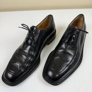 A Testoni Men's Lace Up Black Leather Oxfords